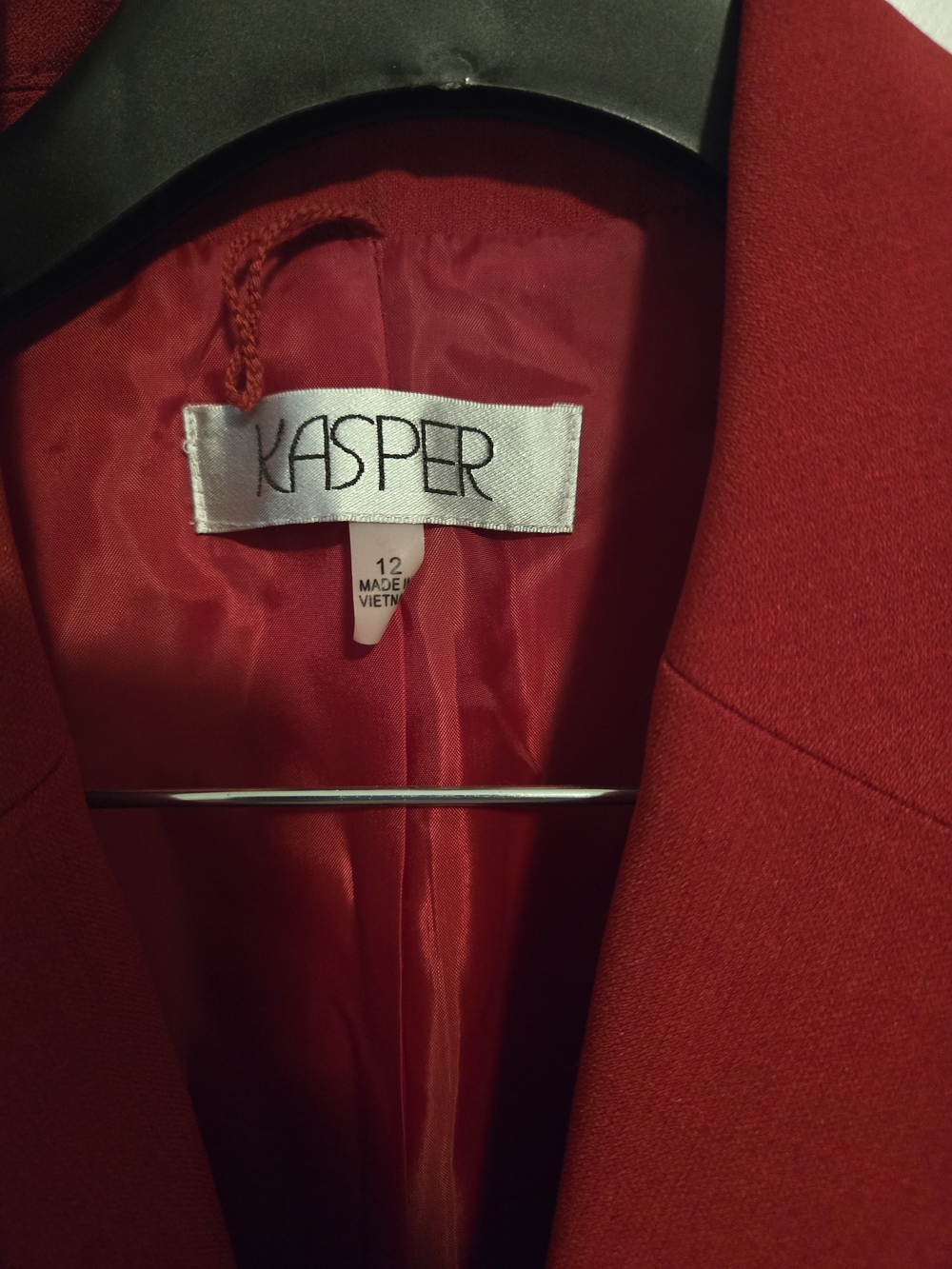 Kasper Red Women's Blazer with Printed Scarf - Picture 2 of 3